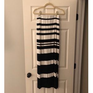 Black & white striped maxi